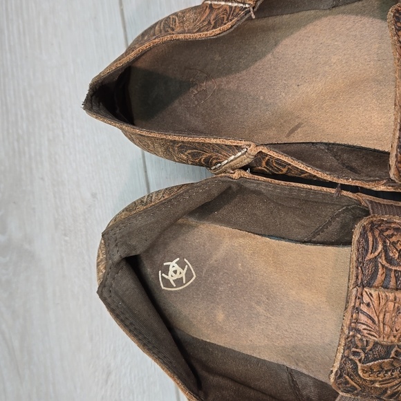 Ariat Womens Leather Cruiser boat  Western Cowboy Loafer Slip on shoes sz 10 - Picture 6 of 12